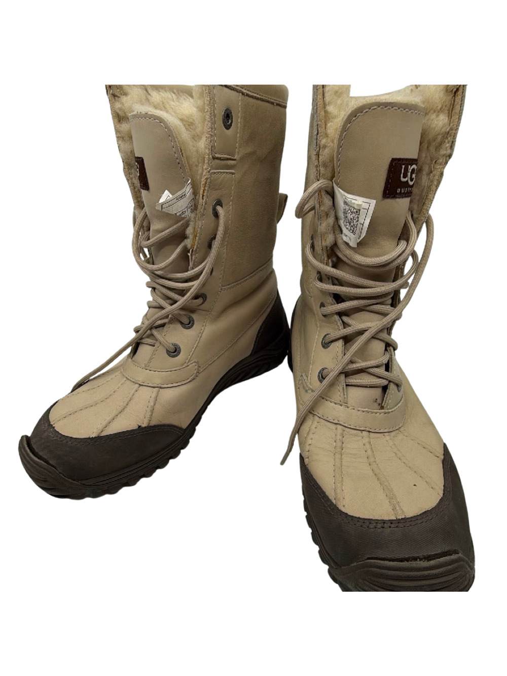 UGG Adirondack II Beige Leather Shearling Boot Size 9